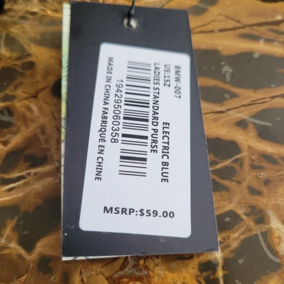 Badgley Mischka Blue Vegan Leather Wallet - Picture 10 of 10